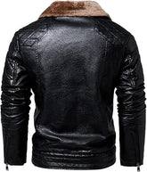 Men's Genuine Sheepskin Leather Sherpa-Lined jacket